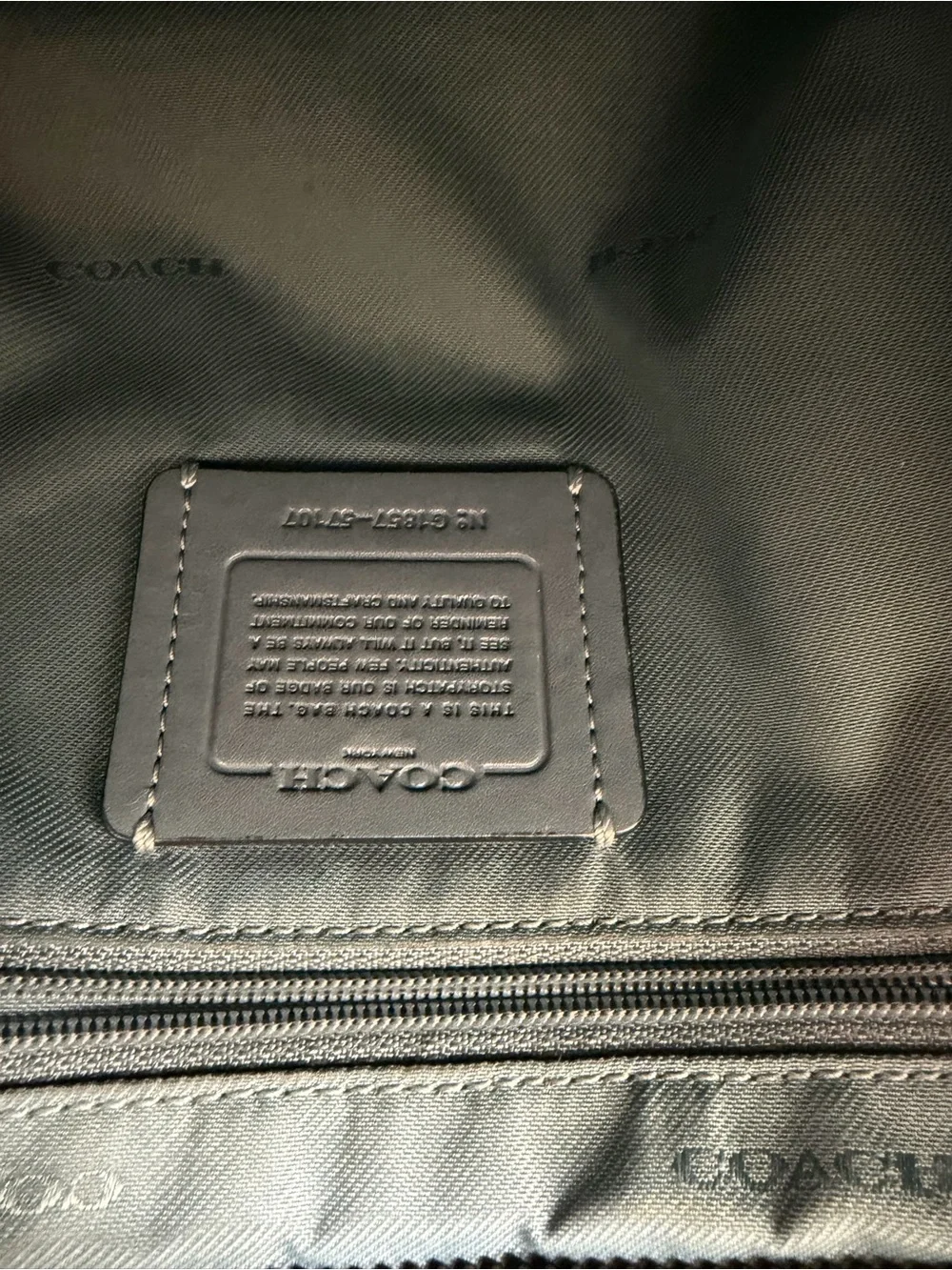 COACH NY 57107 TURNLOCK SILVER CHAIN SAGE BLUE LEATHER SHOULDER TOTE BAG